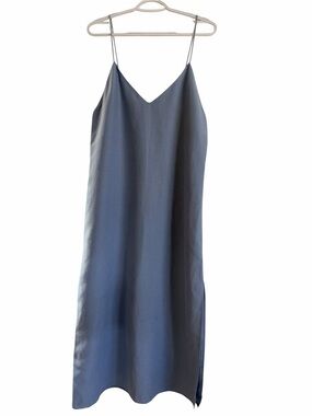 Reformation Blue Slate Midi Slip Dress